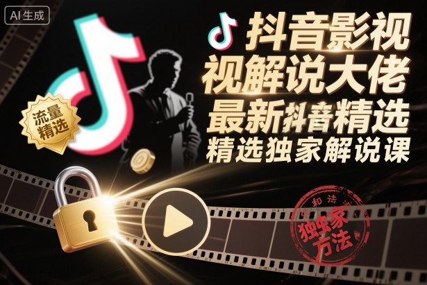 抖音影视解说大佬最新抖音进精选和独家方法,精选独家解说课-资源社·项目库