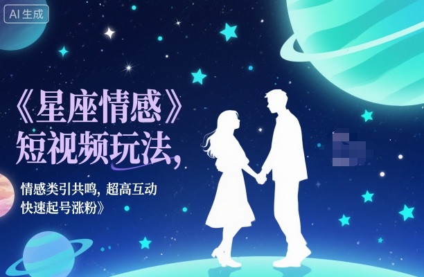 星座情感短视频玩法，情感类引共鸣，超高互动，快速起号涨粉-资源社·项目库