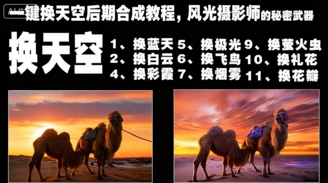 一键换天空后期合成教程，风光摄影师的秘密武器-资源社·项目库