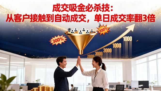 吸金成交营销必杀技:从客户接触到自动成交,单日成交率翻3倍-资源社·项目库