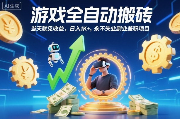 游戏全自动搬砖,当天就见收益,日入1K+,永不失业副业兼职项目【揭秘】-资源社·项目库