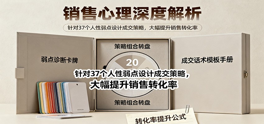 销售心理深度解析：针对37个人性弱点设计成交策略，大幅提升销售转化率！-资源社·项目库