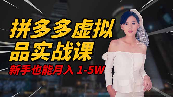 2025 拼多多虚拟品系统实战课，轻资产项目，可矩阵开工作室，新手也能...-资源社·项目库