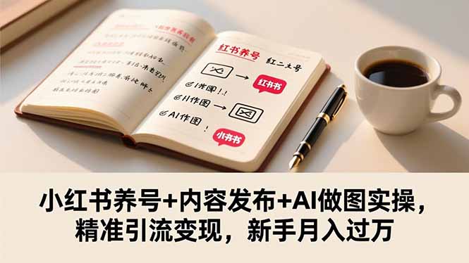 小红书养号+内容发布+AI做图实操,精准引流变现,新手月入过万-资源社·项目库