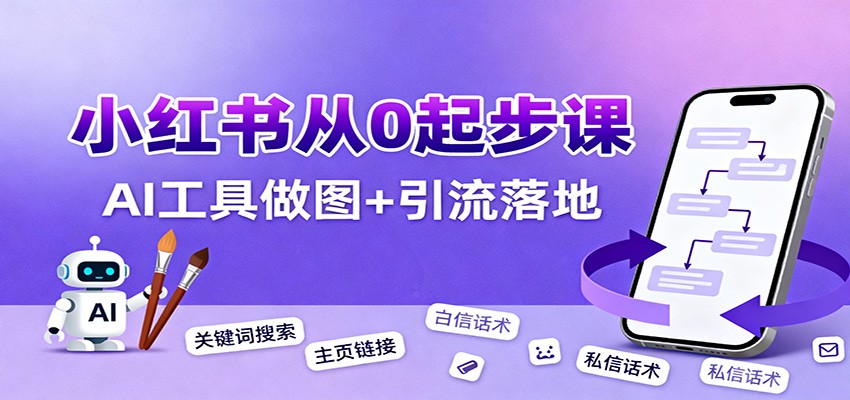 小红书引流从0起步，养号、内容发布、运营、AI工具做图，引流落地-资源社·项目库