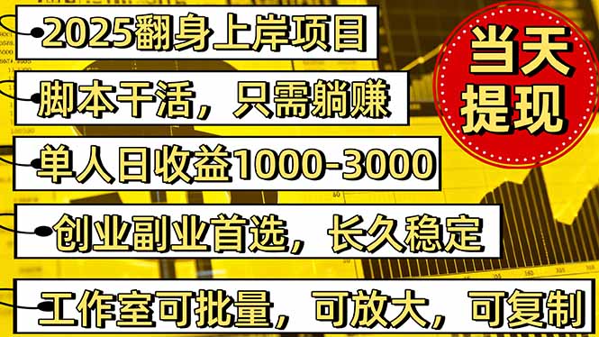 2025翻身上岸项目脚本干活，内部客户经理内部开号，单人日收益1000-300...-资源社·项目库