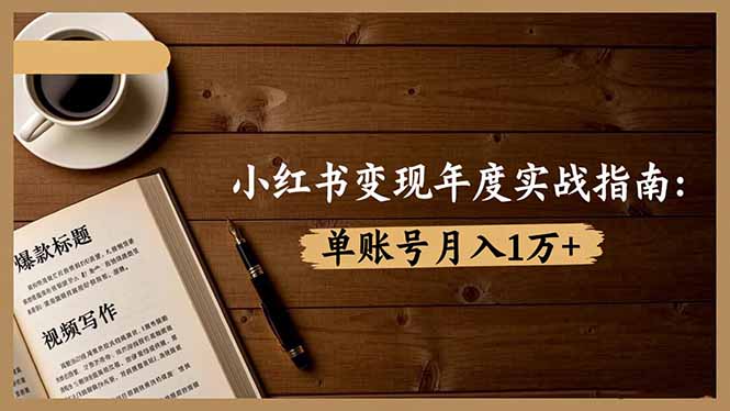 小红书变现年度实战指南：7大变现方式/爆款标题/视频写作，单账号月入1万+-资源社·项目库