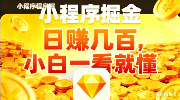 微信小程序掘金项目，日入几张，项目简单，小白一看就懂，5分钟就能学会上手操作【揭秘】-资源社·项目库