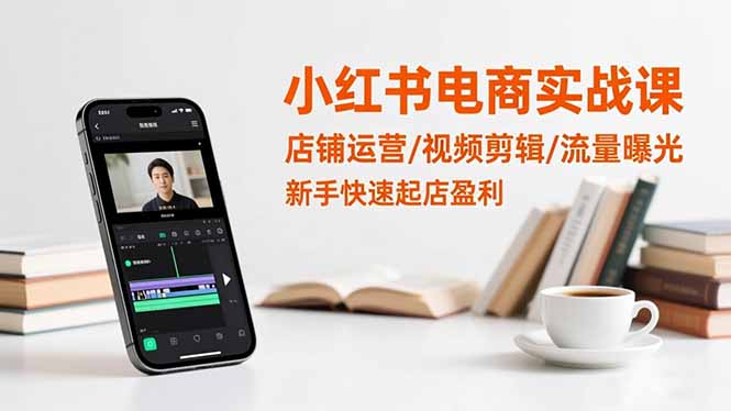小红书电商实战课：店铺运营/视频剪辑/流量曝光，新手快速起店盈利-资源社·项目库