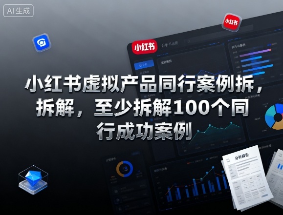 小红书虚拟产品同行案例拆解，至少拆解100个同行成功案例(更新)-资源社·项目库