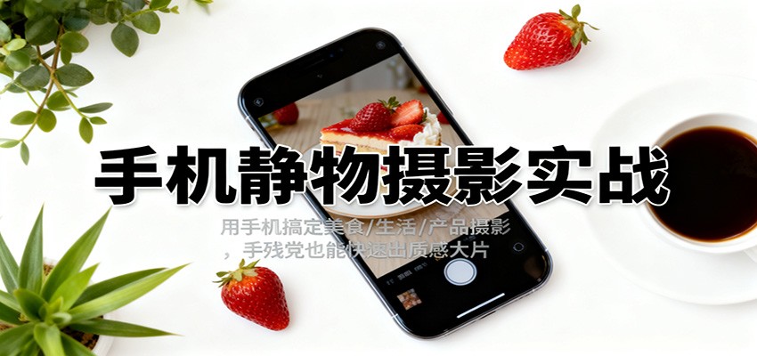 手机静物摄影实战，用手机搞定美食/生活/产品摄影，手残党也能快速出质感大片-资源社·项目库